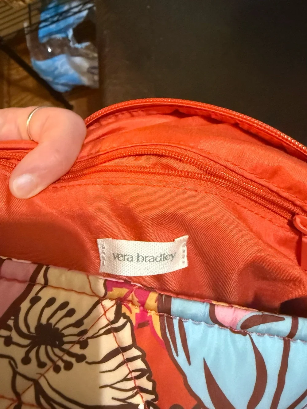 Vera Bradley Floral Quilted Tote in Red-Orange Multi
